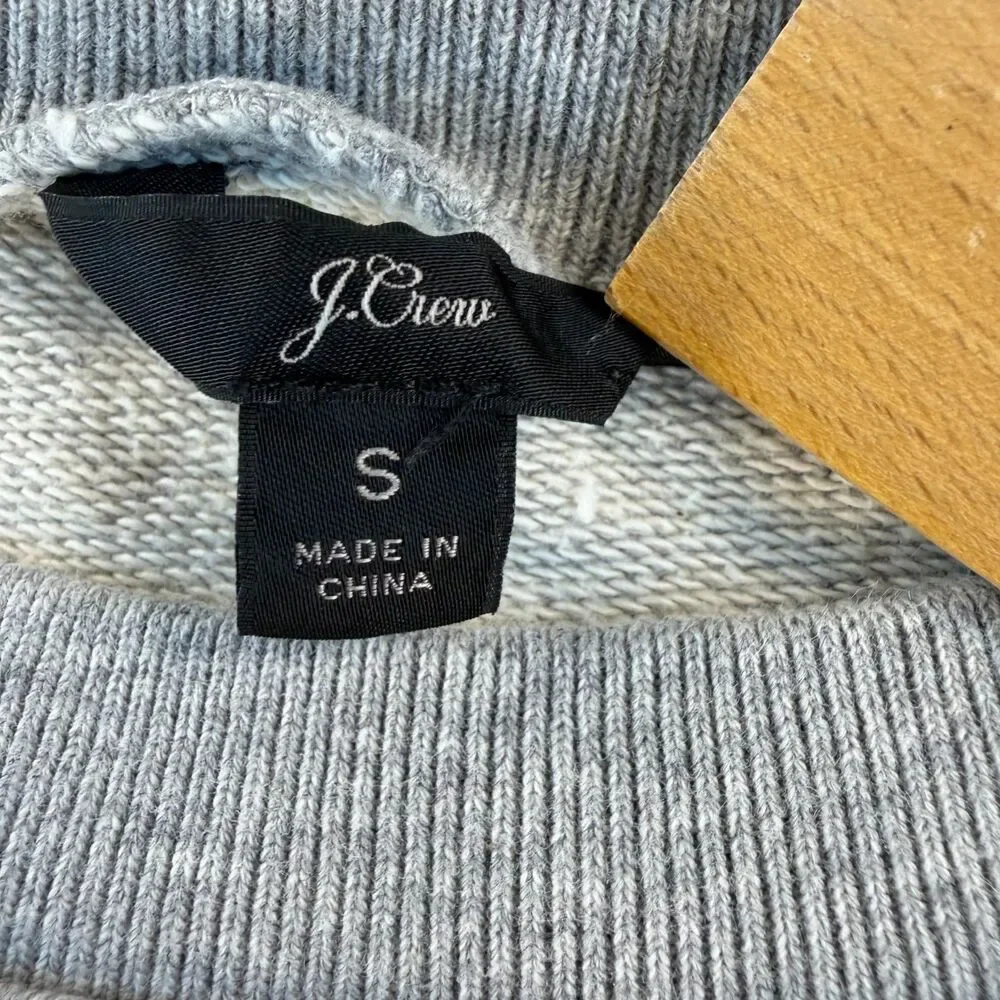 J Crew Womens Small Brooklyn Sweatshirt Gray Chenille Collegiate Crewneck